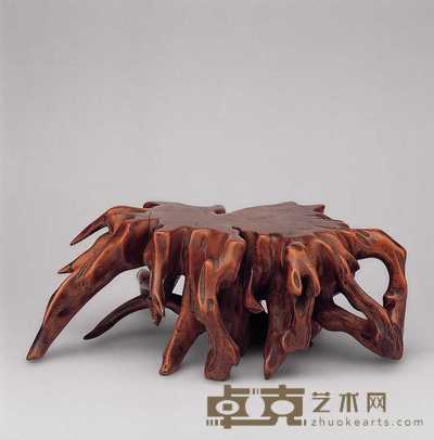 清 黄杨木树根型底座 高11cm